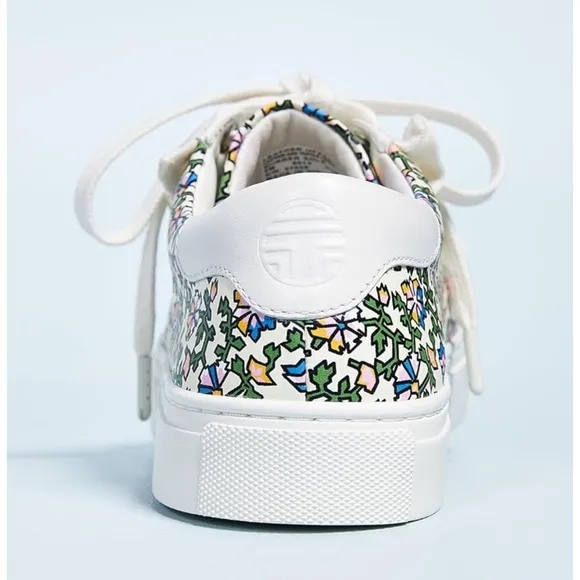 NEW Tory Burch  Sport Women's Ruffle Sneakers, Wild Pansy/New Ivory, Floral