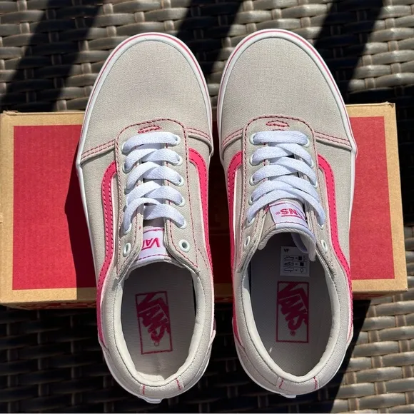 New Vans Kids' Ward Sneakers, Size 13, 2, 3 POP STITCH GRAY/ HONEYSUCKLE