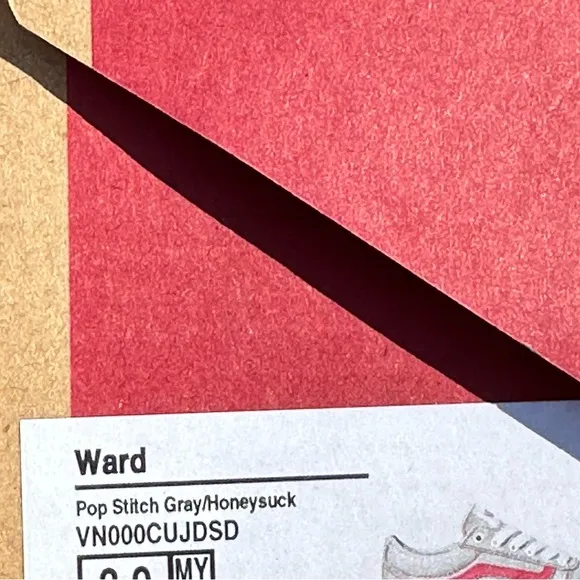 New Vans Kids' Ward Sneakers, Size 13, 2, 3 POP STITCH GRAY/ HONEYSUCKLE
