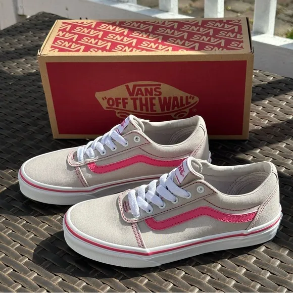 New Vans Kids' Ward Sneakers, Size 13, 2, 3 POP STITCH GRAY/ HONEYSUCKLE