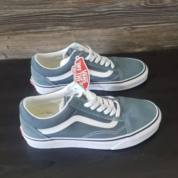New Vans Old Skool Color Theory Stormy Weather Gray Blue Sneakers