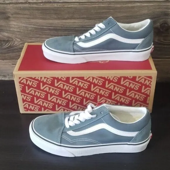 New Vans Old Skool Color Theory Stormy Weather Gray Blue Sneakers