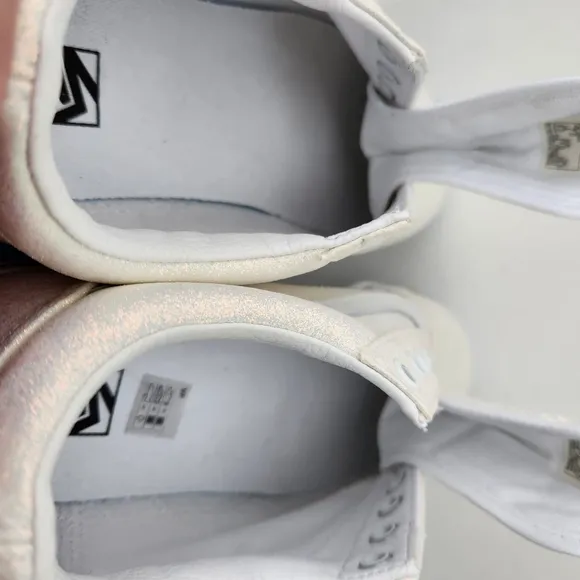 New Vans Old Skool Glitter White Sparkly Lace-up Sneakers