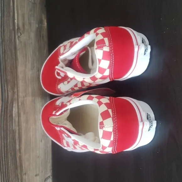 New Vans Old Skool Primary Checkerboard Red White Sneakers