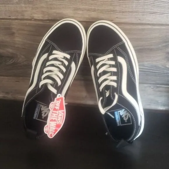 New Vans Old Skool Sentry Canvas Black White Platform Sneakers