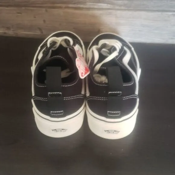New Vans Old Skool Sentry Canvas Black White Platform Sneakers