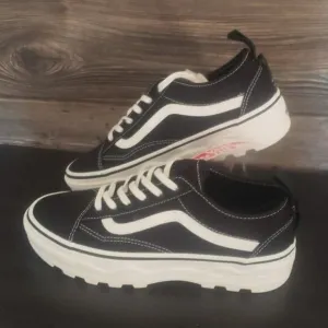 New Vans Old Skool Sentry Canvas Black White Platform Sneakers