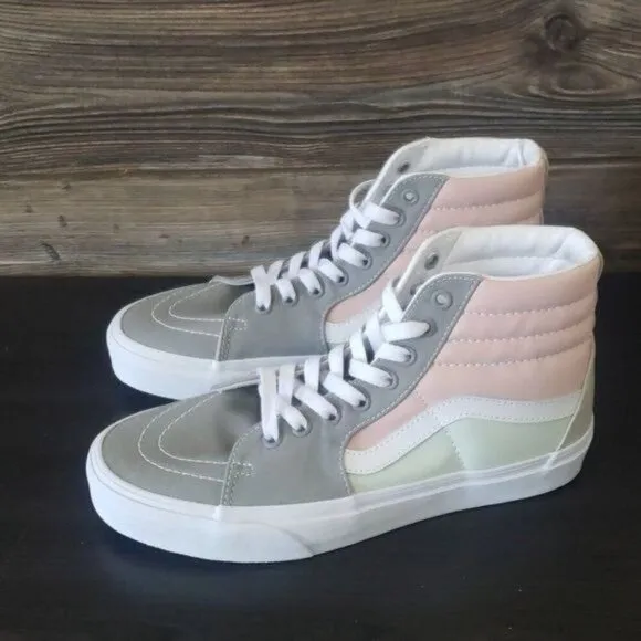 New Vans Sk8 Hi Pastel Multi Color Block High Top Sneakers