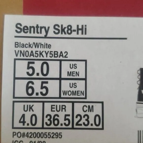 New Vans Sk8 Hi Sentry Black White Platform Sneakers