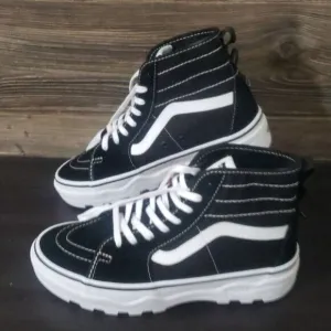 New Vans Sk8 Hi Sentry Black White Platform Sneakers