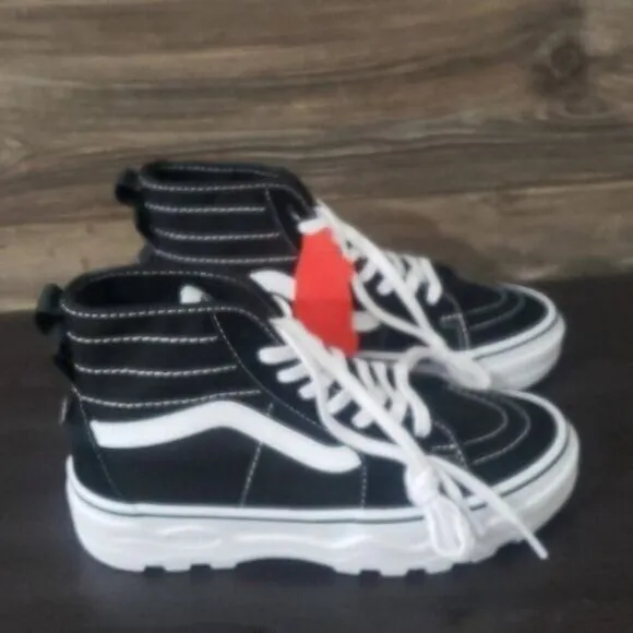 New Vans Sk8 Hi Sentry Black White Platform Sneakers