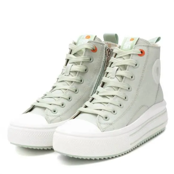 NEW XTI women's high top canvas sneakers in aqua