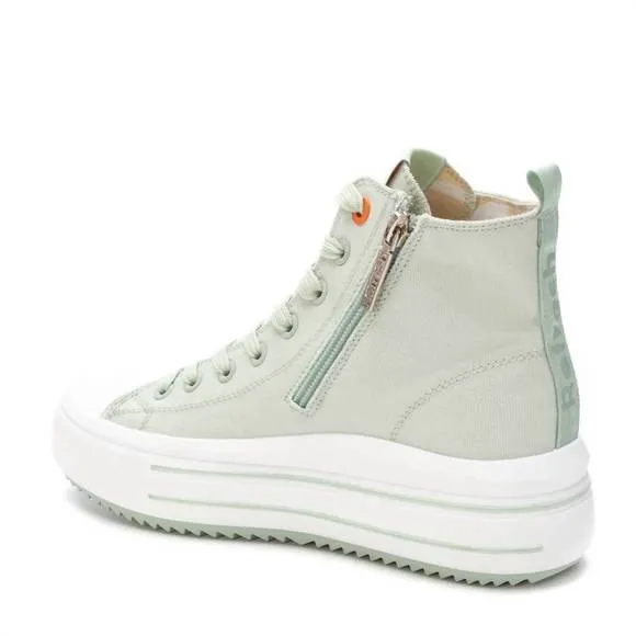 NEW XTI women's high top canvas sneakers in aqua