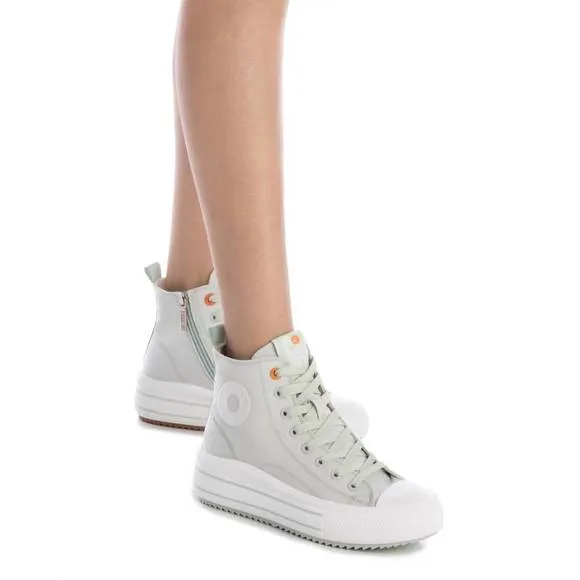 NEW XTI women's high top canvas sneakers in aqua