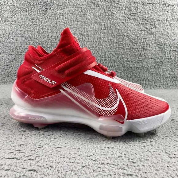 NEW NIKE FORCE Zoom Metal Trout 7 Mens 12 Baseball Cleats Red White Shoes Sports