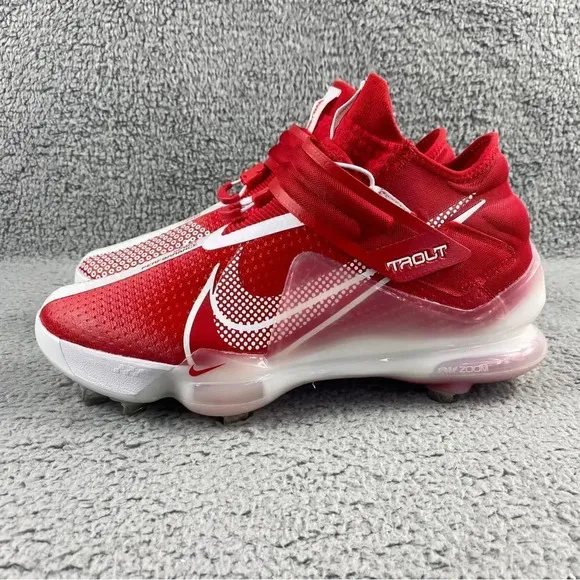 NEW NIKE FORCE Zoom Metal Trout 7 Mens 12 Baseball Cleats Red White Shoes Sports