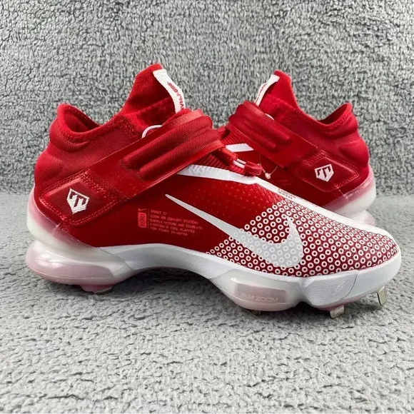 NEW NIKE FORCE Zoom Metal Trout 7 Mens 12 Baseball Cleats Red White Shoes Sports
