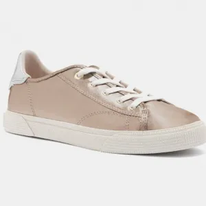 NIB Coach C136 Champagne Metallic Leather Low Top Sneakers FG4567 - Size 9.5 B