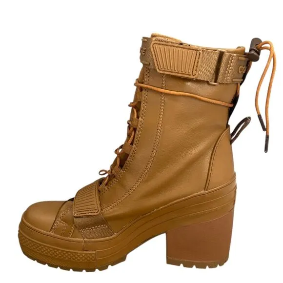 NIB Converse GR82 Boots Clove Camel Brown Leather Chunky Heel Lugged Sole 7.5