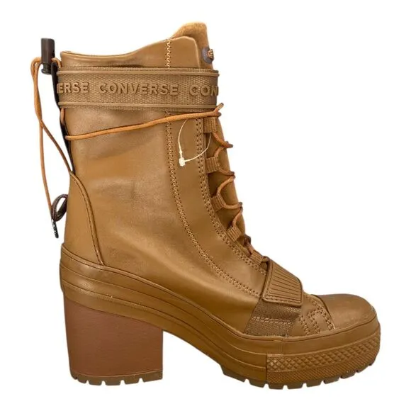 NIB Converse GR82 Boots Clove Camel Brown Leather Chunky Heel Lugged Sole 7.5