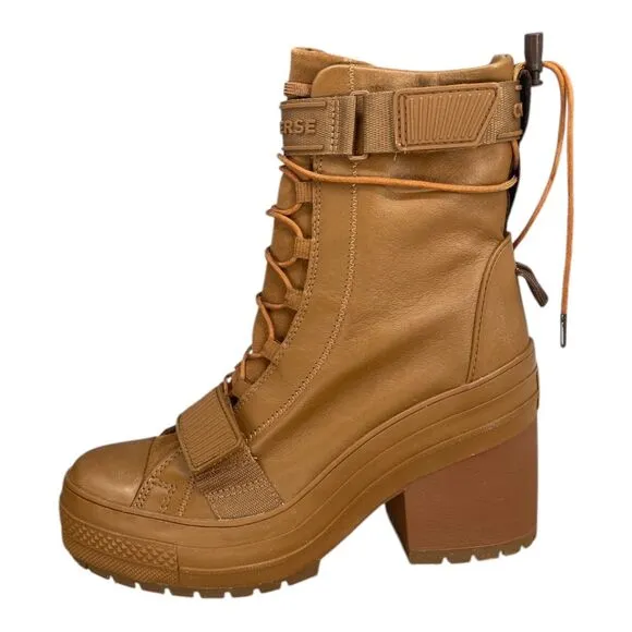NIB Converse GR82 Boots Clove Camel Brown Leather Chunky Heel Lugged Sole 7.5