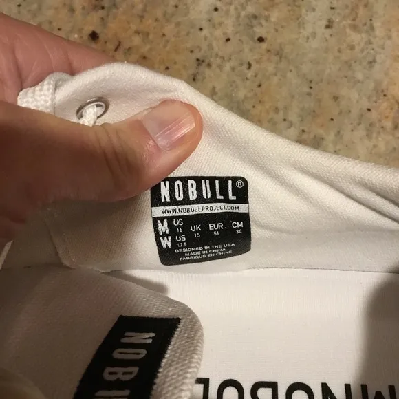 NIB NOBULL Men’s Canvas Trainer Low Sneakers White Ivory