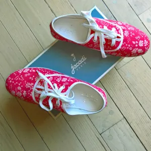 NIB Stylish Jacadi Floral Low-Top Tennis Shoes