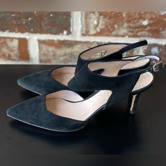 Nicholas Kirkwood Black Suede Leda Pointy Toe Heels Size 7.5