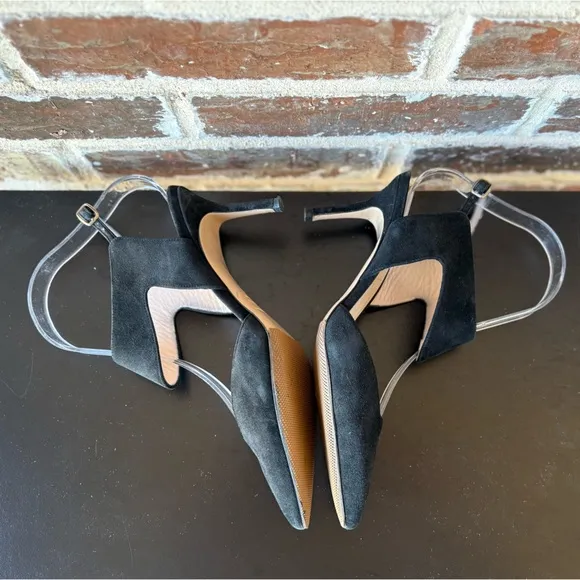 Nicholas Kirkwood Black Suede Leda Pointy Toe Heels Size 7.5