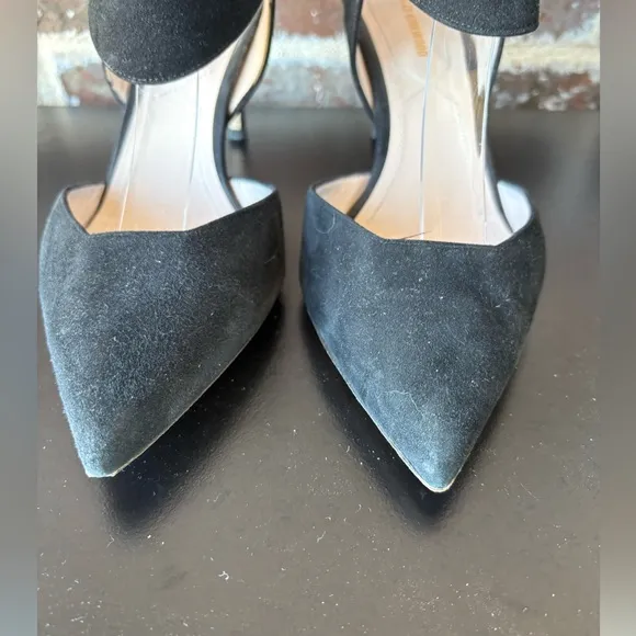 Nicholas Kirkwood Black Suede Leda Pointy Toe Heels Size 7.5