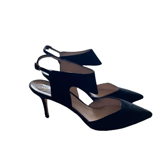 Nicholas Kirkwood Black Suede Leda Pointy Toe Heels Size 7.5