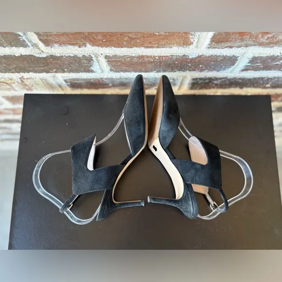 Nicholas Kirkwood Black Suede Leda Pointy Toe Heels Size 7.5