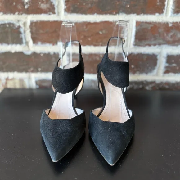 Nicholas Kirkwood Black Suede Leda Pointy Toe Heels Size 7.5