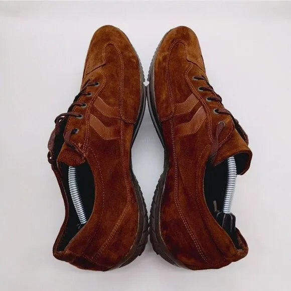 Nicola Benson Brown Leather Italian Made Casual Sneakers Mens Size 12 Shoes‎
