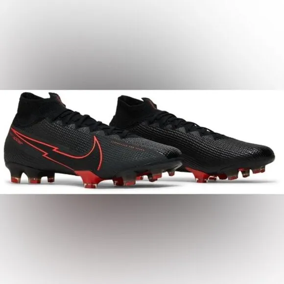 Nike 6.5 Soccer Cleats Shoes Black Red Sports Runners Athletic Summer Footwear 6