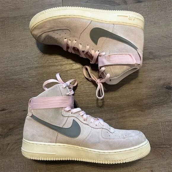 Nike Air Force 1 High Men's Sneakers Pink Suede Size 10.5 Casual
