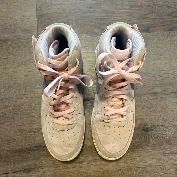 Nike Air Force 1 High Men's Sneakers Pink Suede Size 10.5 Casual