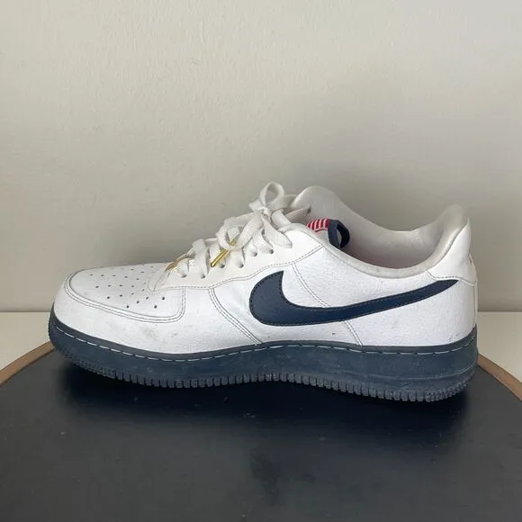 Nike Air Force 1 Low USA White Olympic Red Metallic Gold Size 10 CK5718-100