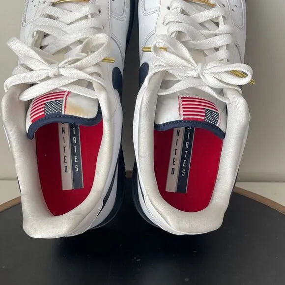 Nike Air Force 1 Low USA White Olympic Red Metallic Gold Size 10 CK5718-100