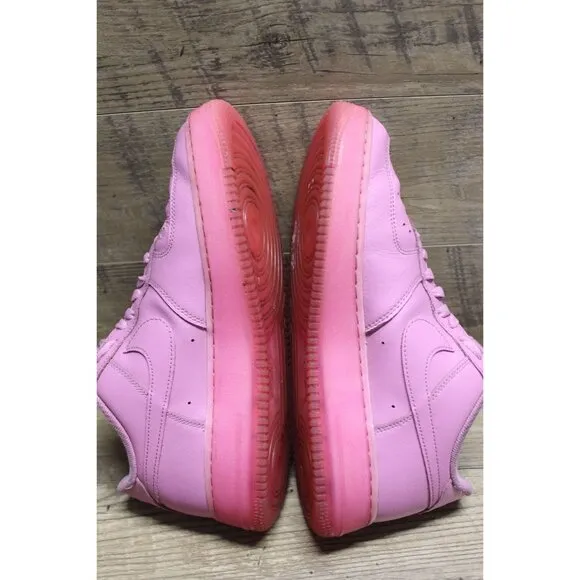 Nike Air Force 1 men's all pink low top translucent sole athletic sneakers 10
