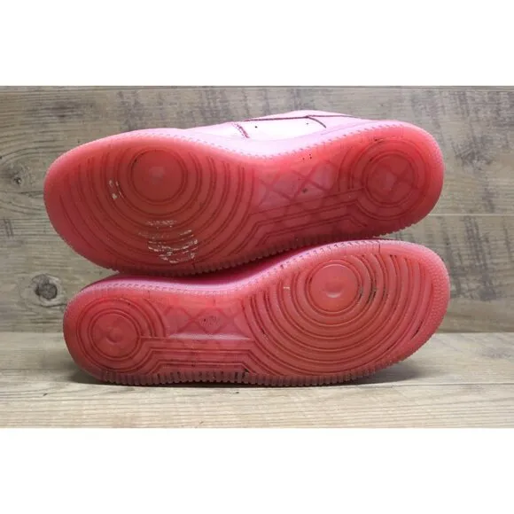 Nike Air Force 1 men's all pink low top translucent sole athletic sneakers 10