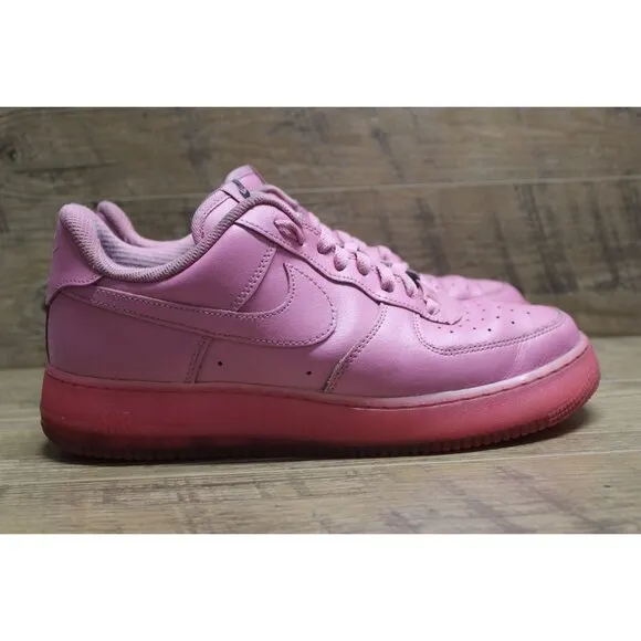 Nike Air Force 1 men's all pink low top translucent sole athletic sneakers 10