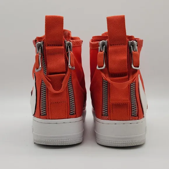 Nike Air Force 1 Mid Team Orange Sneakers Men’s Sz 9.5 917753-800 Custom Swoosh
