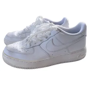 Nike Air Force 1 White Leather Sneakers, Size 6 Youth