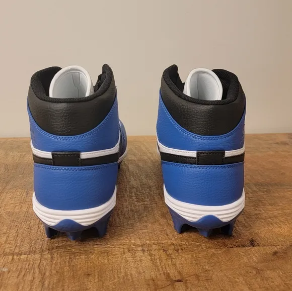 Nike Air Jordan 1 Football Cleats Mid TD Royal Blue White FJ6805-104 Men's Sz 12