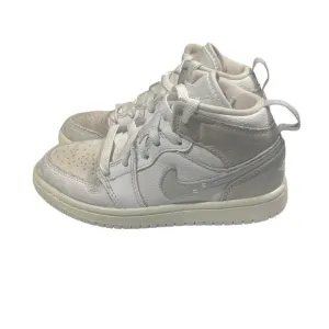 Nike Air Jordan 1 Mid Craft Boys Size 12C White Athletic Shoe Sneaker FB9141-120
