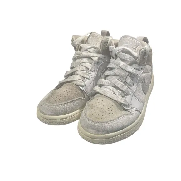 Nike Air Jordan 1 Mid Craft Boys Size 12C White Athletic Shoe Sneaker FB9141-120