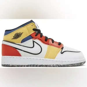 Nike Air Jordan 1 Mid SE “Multi Color Canvas” - Boys size 1.5