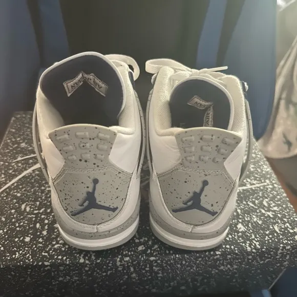 Nike air Jordan 4 mid night navy White and Gray Shoes