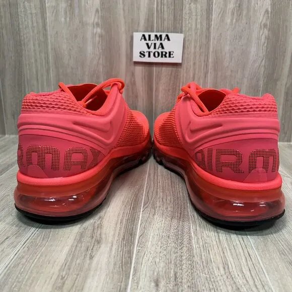 Nike Air Max 2013 Hot Punch Black Bright Crimson Casual Shoes HF3660-600 Size 9